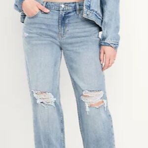Old Navy Light Blue Distressed Ankle Jeans